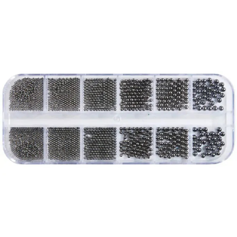 Silver And Black Caviar Beads Grid Box