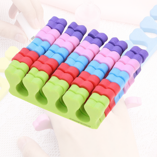 Cooancoco Finger Toe Separator Soft Sponge Divider-Assorted Colors (5 Pairs/Pack of 10)