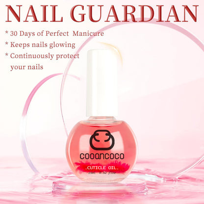 Cooancoco Scented Cuticle Oil, Cuticle Oil with Flowers, Nail Growth Oil, Cuticle Oil for Nails, Brush Cuticle Oil for Nails, Nourishing Oil for Nails and Cuticles