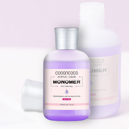 Cooancoco Purple Monomer Acrylic Nail Liquid - Professional Monomer Liquid - 150ml Acrylic Monomer Liquid for Acrylic Powder, Acrylic Nail Extension 3D Nail Art - MMA Free, Non-Yellowing, Medium Drying