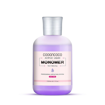 Cooancoco Purple Monomer Acrylic Nail Liquid - Professional Monomer Liquid - 150ml Acrylic Monomer Liquid for Acrylic Powder, Acrylic Nail Extension 3D Nail Art - MMA Free, Non-Yellowing, Medium Drying